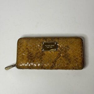 Michael Kors Snake Embossed Zip Around Wallet